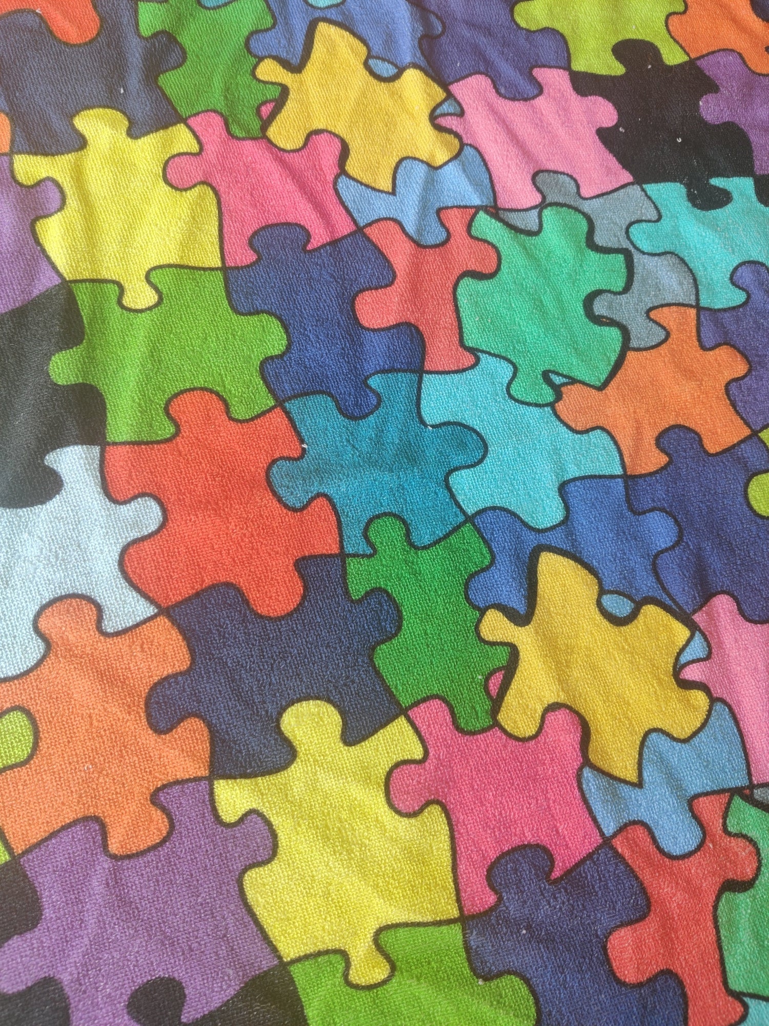 AFKLIP: Rainbow Puzzle, BomuldsFrotté, Juels-frotté-Juels.dk