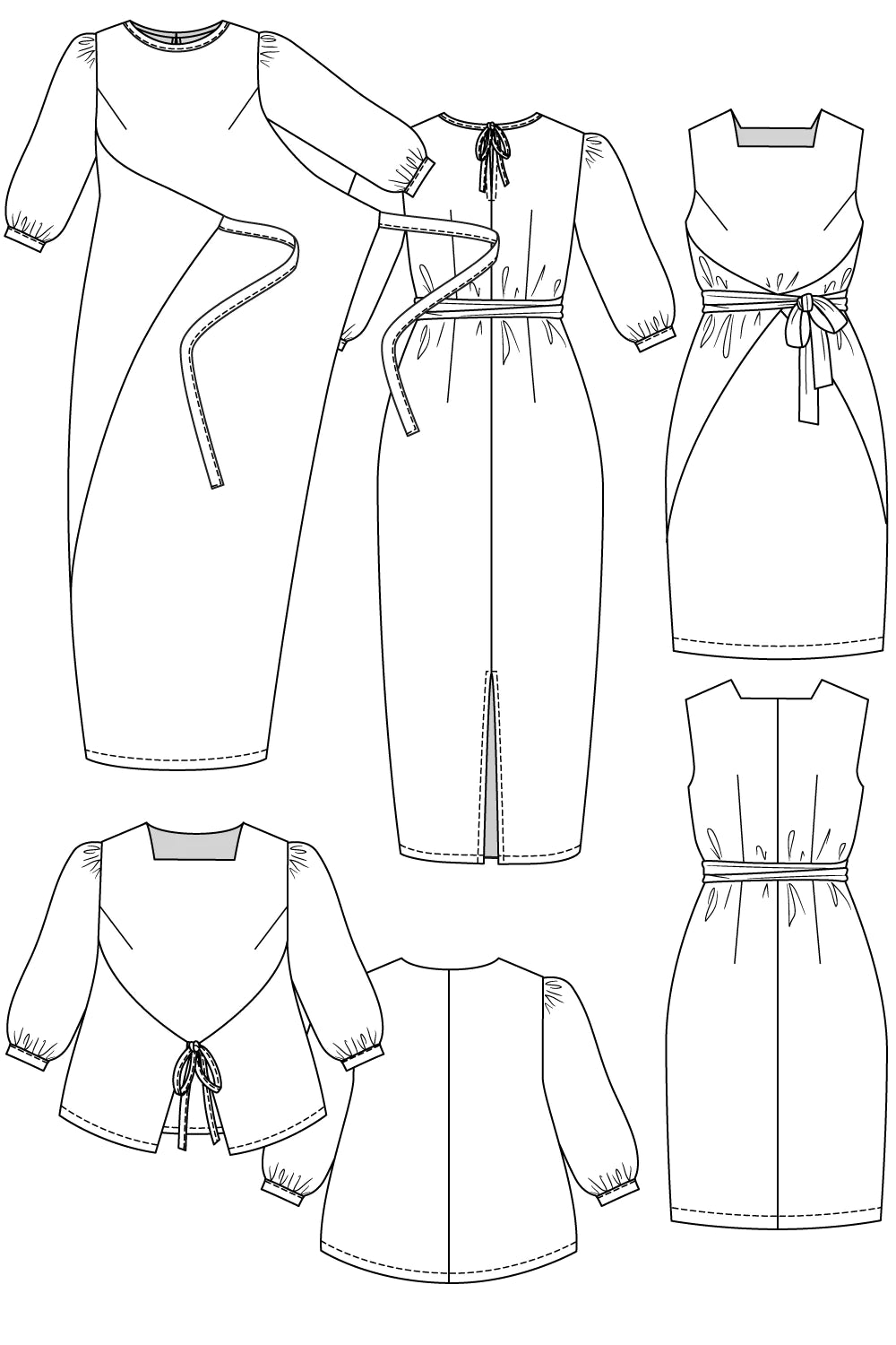 Lilja Wrap Dress and Blouse, Named Clothing-Mønstre-Juels.dk
