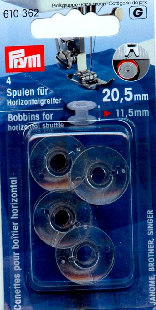 4stk. Spoler til Symaskine med Horisontalgriber, (11,5mm*20,5mm)-tråd-Juels.dk